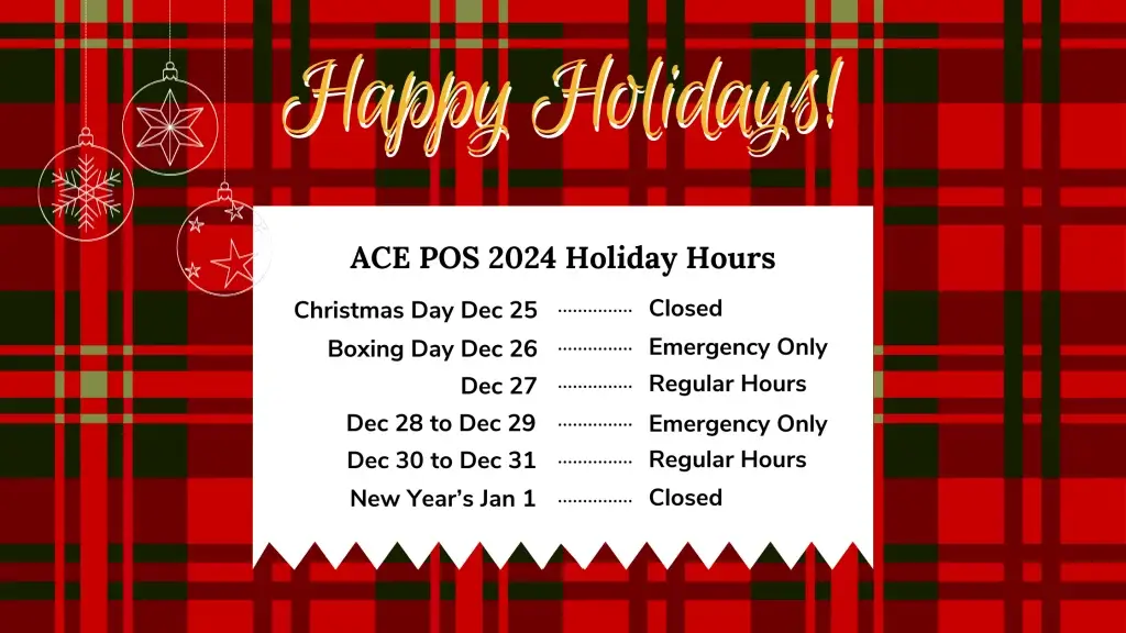 ACE POS 2024 Holiday Hours